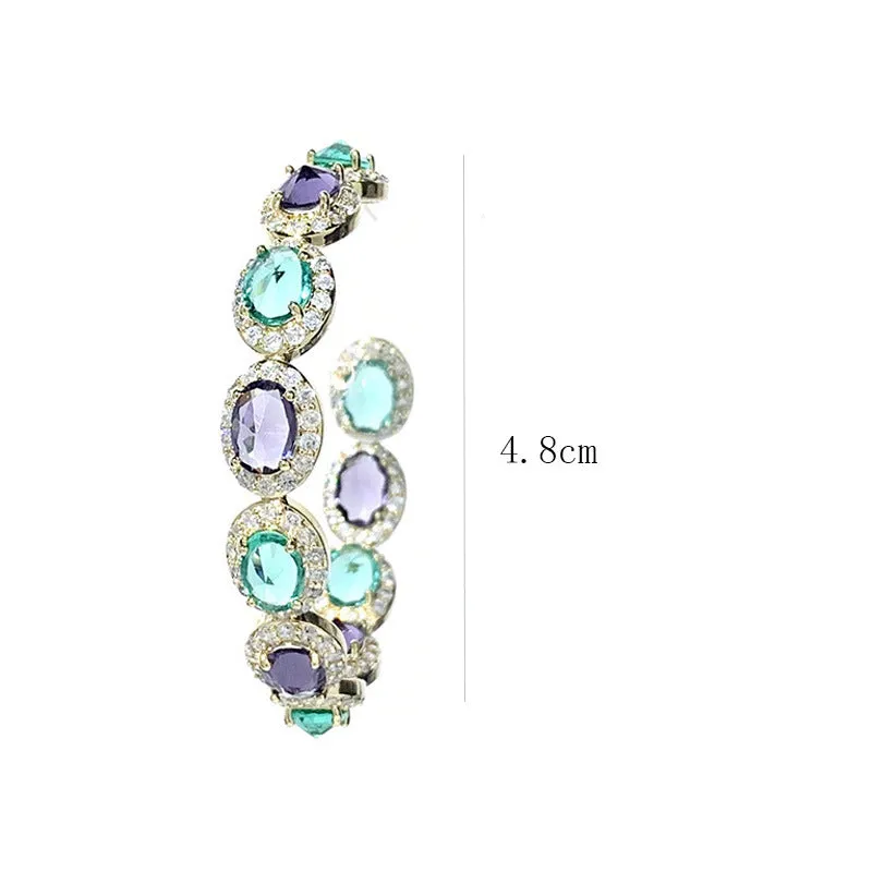 Pre Order:  Large Colorful Micropaved Zircon Hoop Earrings