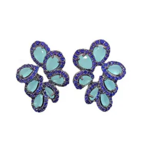 Pre Order:  Water Drop Petals Diamond Stud Earrings