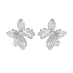 Pre Order:  Zircon Blooming Lily Flower Earrings