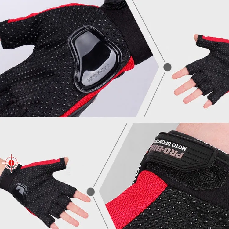 PRO-BIKER PRO01C Outdoor Cycling Glove Motorcycle Anti-Drop Safety Protection Half-Finger Glove, Specification: M(Black)