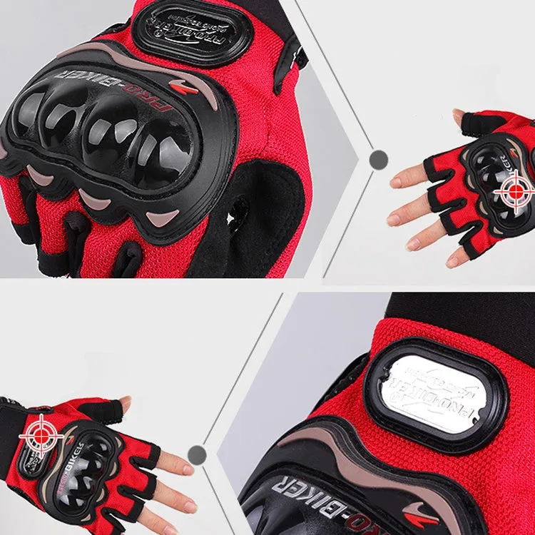 PRO-BIKER PRO01C Outdoor Cycling Glove Motorcycle Anti-Drop Safety Protection Half-Finger Glove, Specification: M(Black)