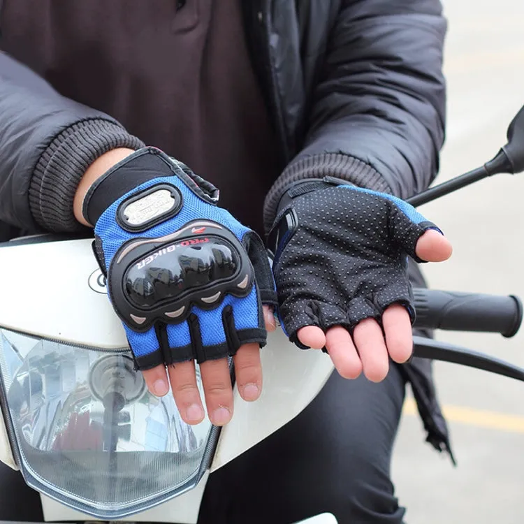 PRO-BIKER PRO01C Outdoor Cycling Glove Motorcycle Anti-Drop Safety Protection Half-Finger Glove, Specification: M(Black)