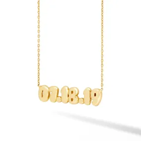 Puffy Solid Date Necklace