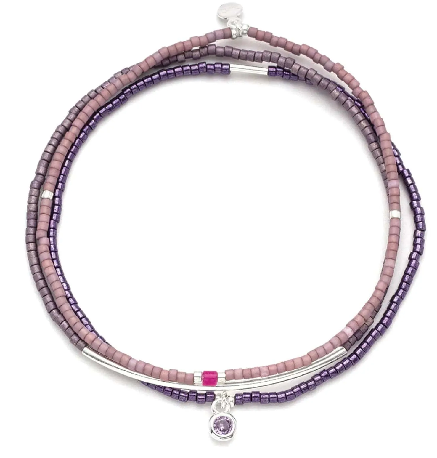 Purple/Silver Miyuki Bracelet