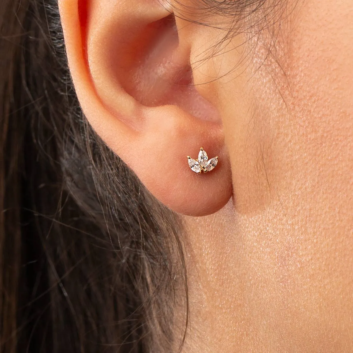 Queen Marquise Stud Earring