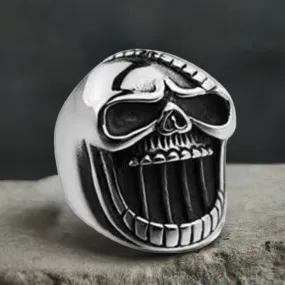 R101 Stainless Steel Big Face Skull Biker Ring