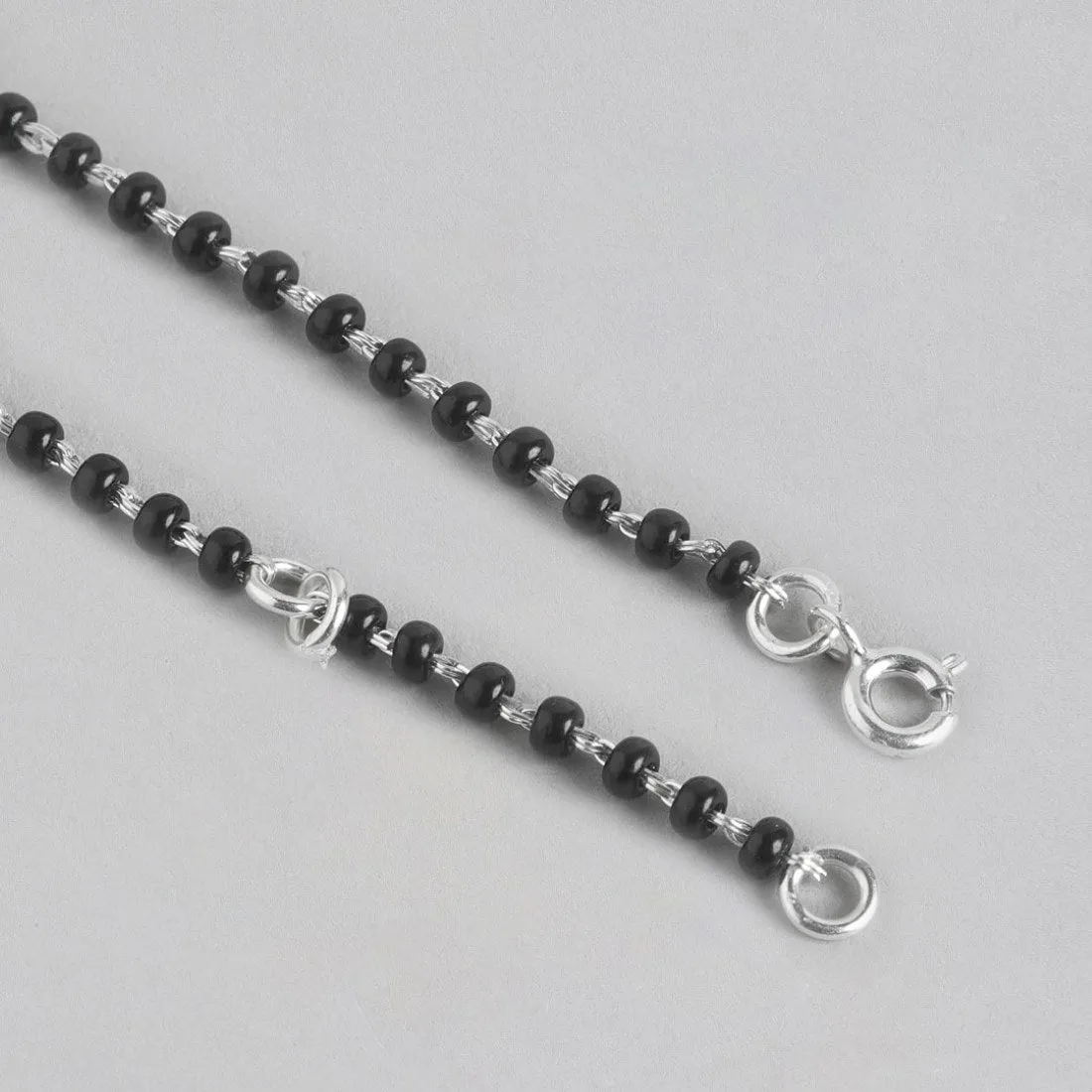 Radiant Bead Symphony 925 Sterling Silver Anklet