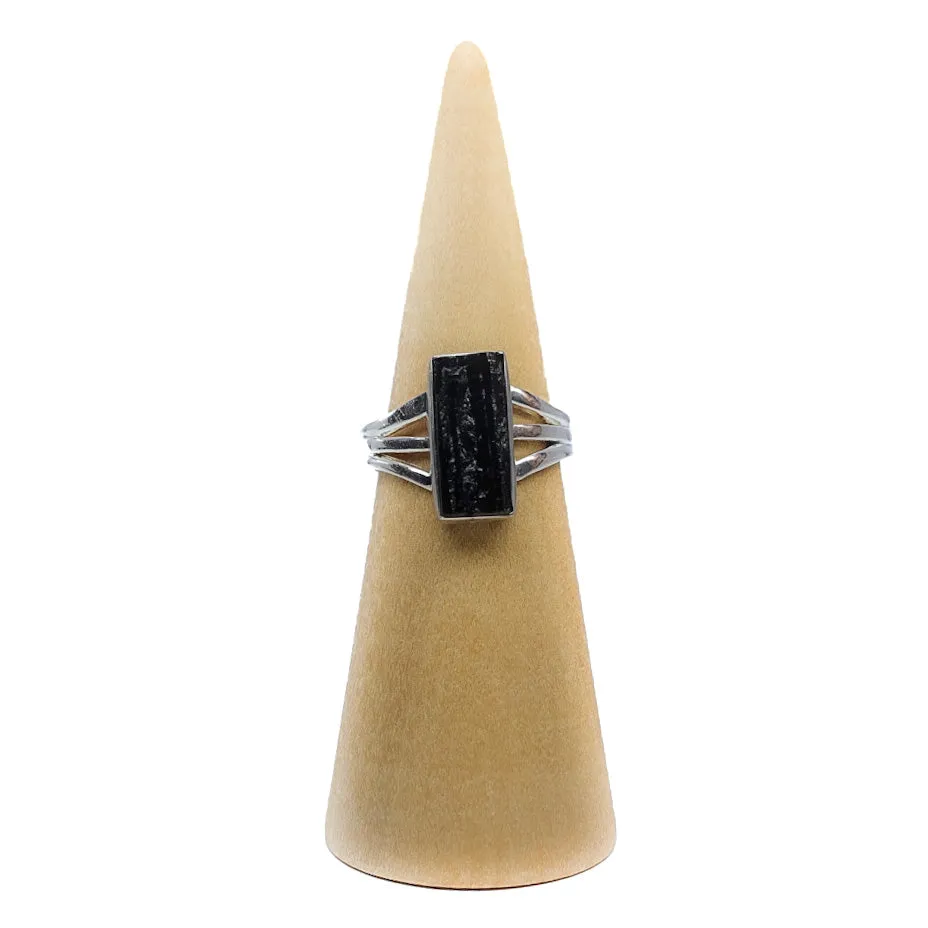 Raw Black Tourmaline Ring