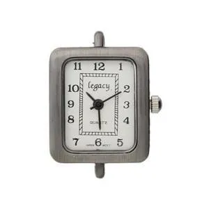 Rectangle Pewter Colored Bracelet Watch Face - Final Sale