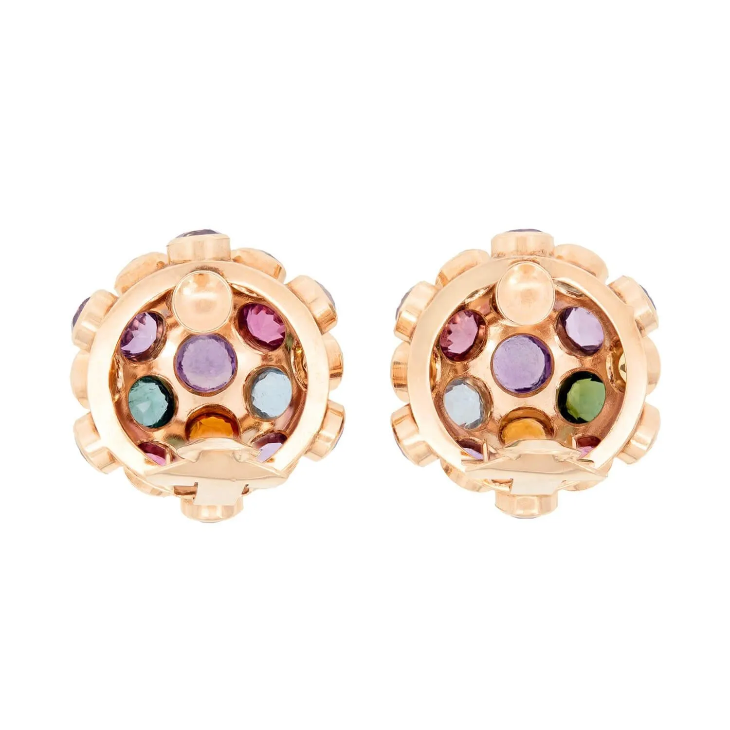 Retro 18k Multi Stone Sputnik Earrings