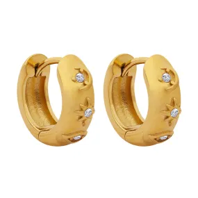 Retro French Style Zircon Earrings - Elegant Titanium Jewelry for Women