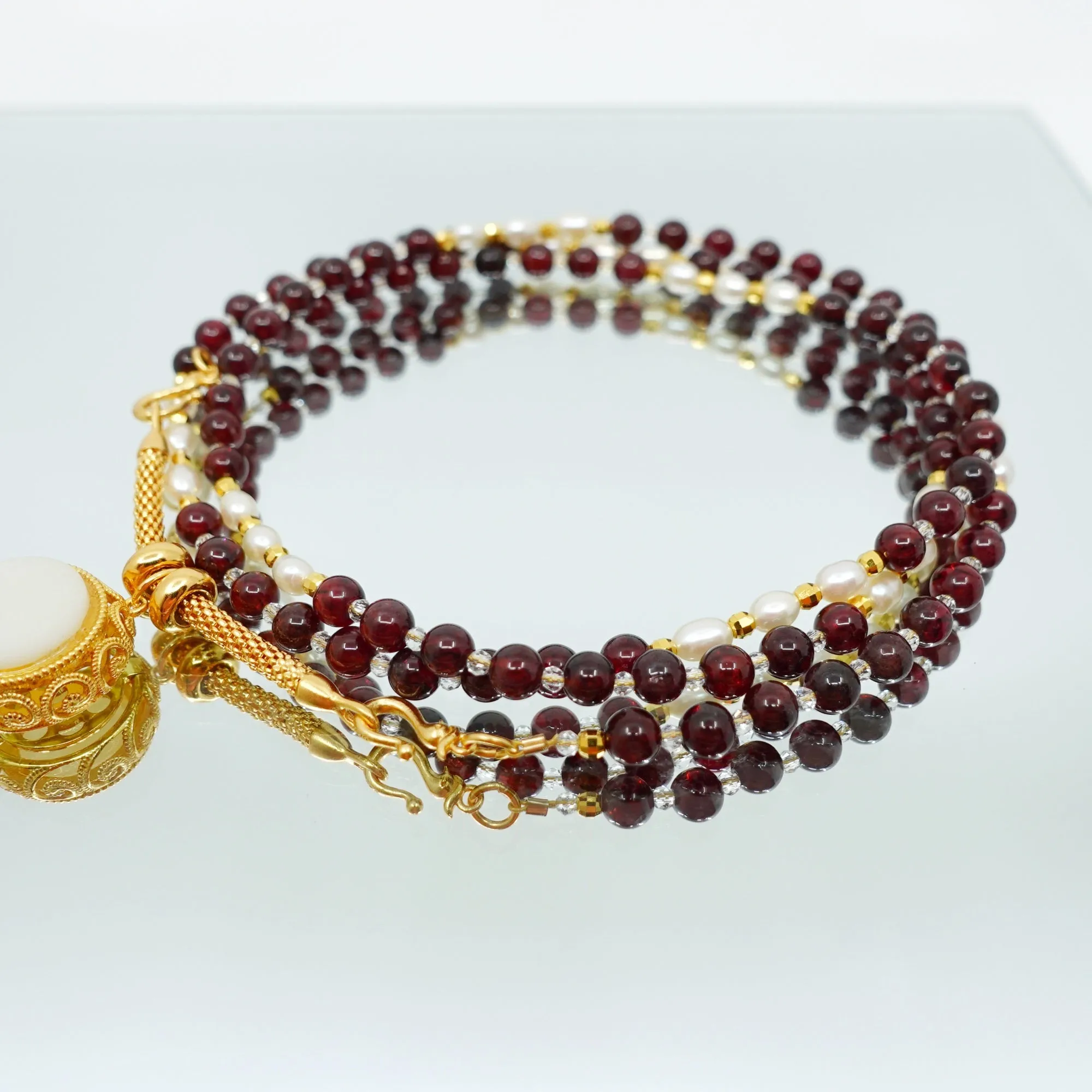 Return to Origin 4mm Garnet Necklace Set