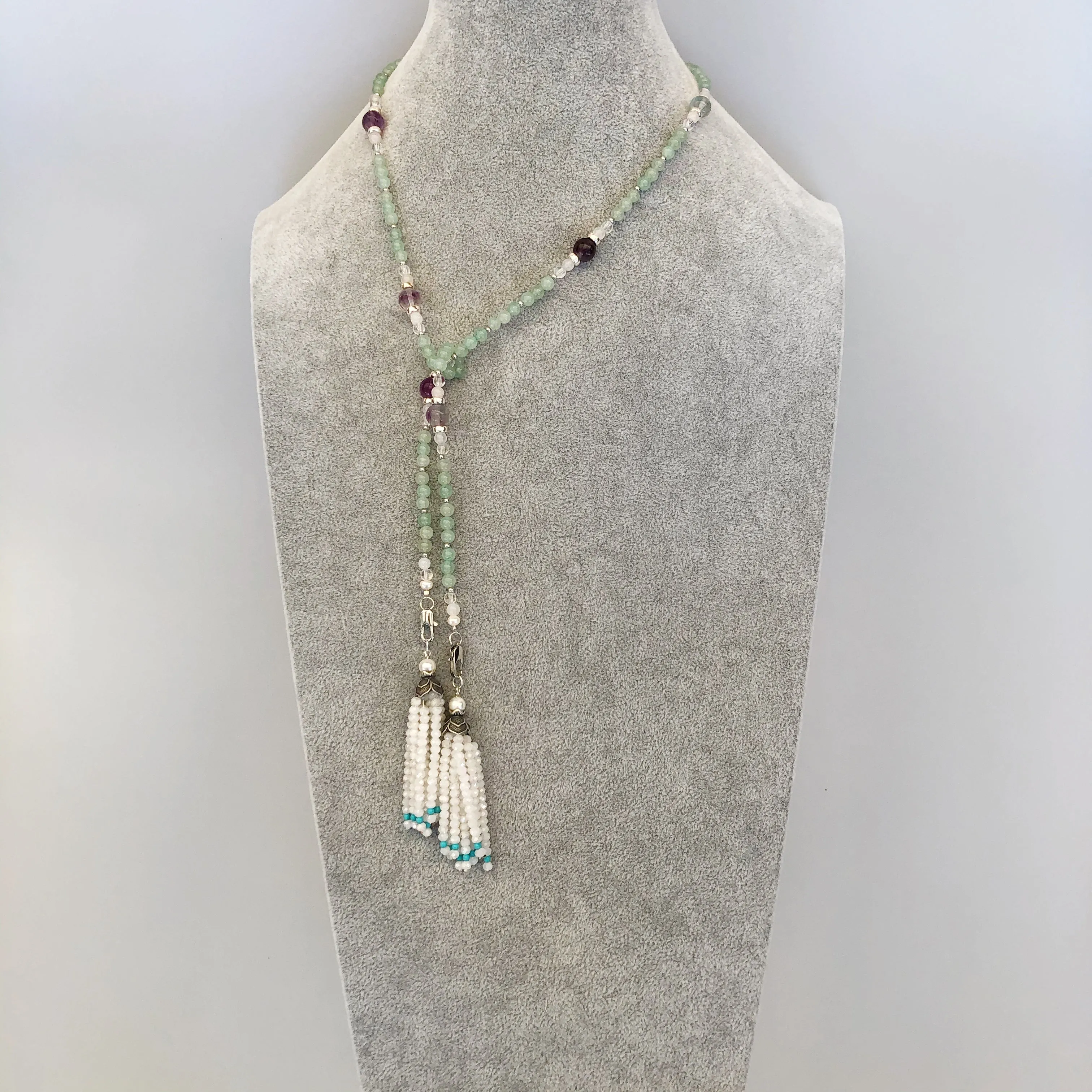 Return to Origin Beaded Aventurine Necklace 28 Inch