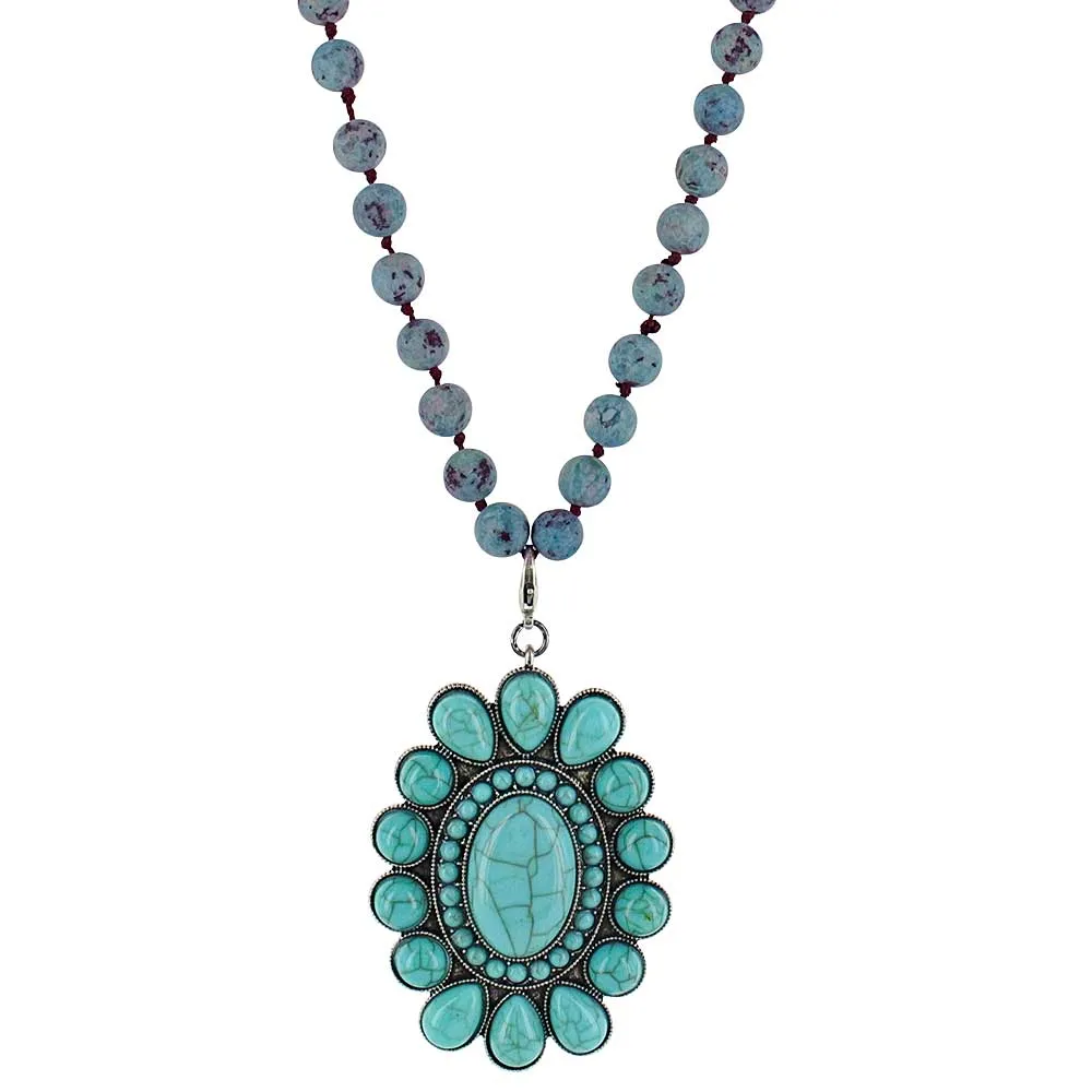 Revolving Teardrops Turquoise Attitude Necklace