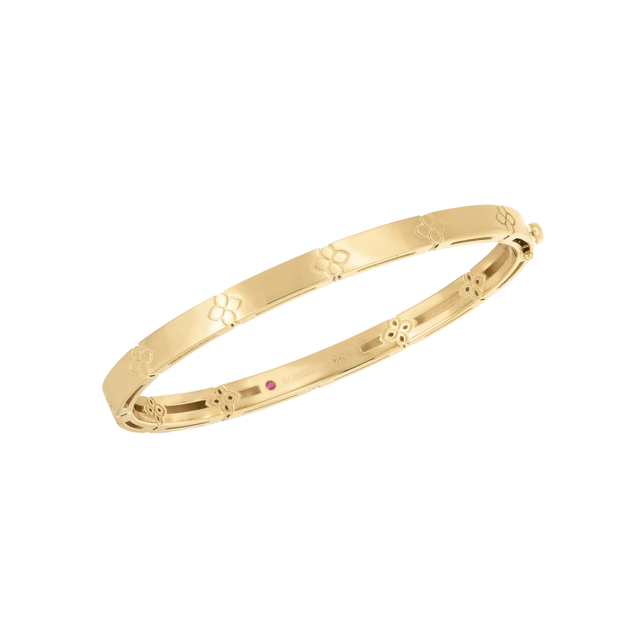 Roberto Coin Love in Verona Yellow Gold Narrow Width Bangle