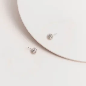 Rose Gold Rhinestone Ball Studs