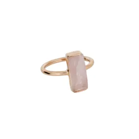 Rose Gold Vermeil Rose Quartz Rectangle Ring