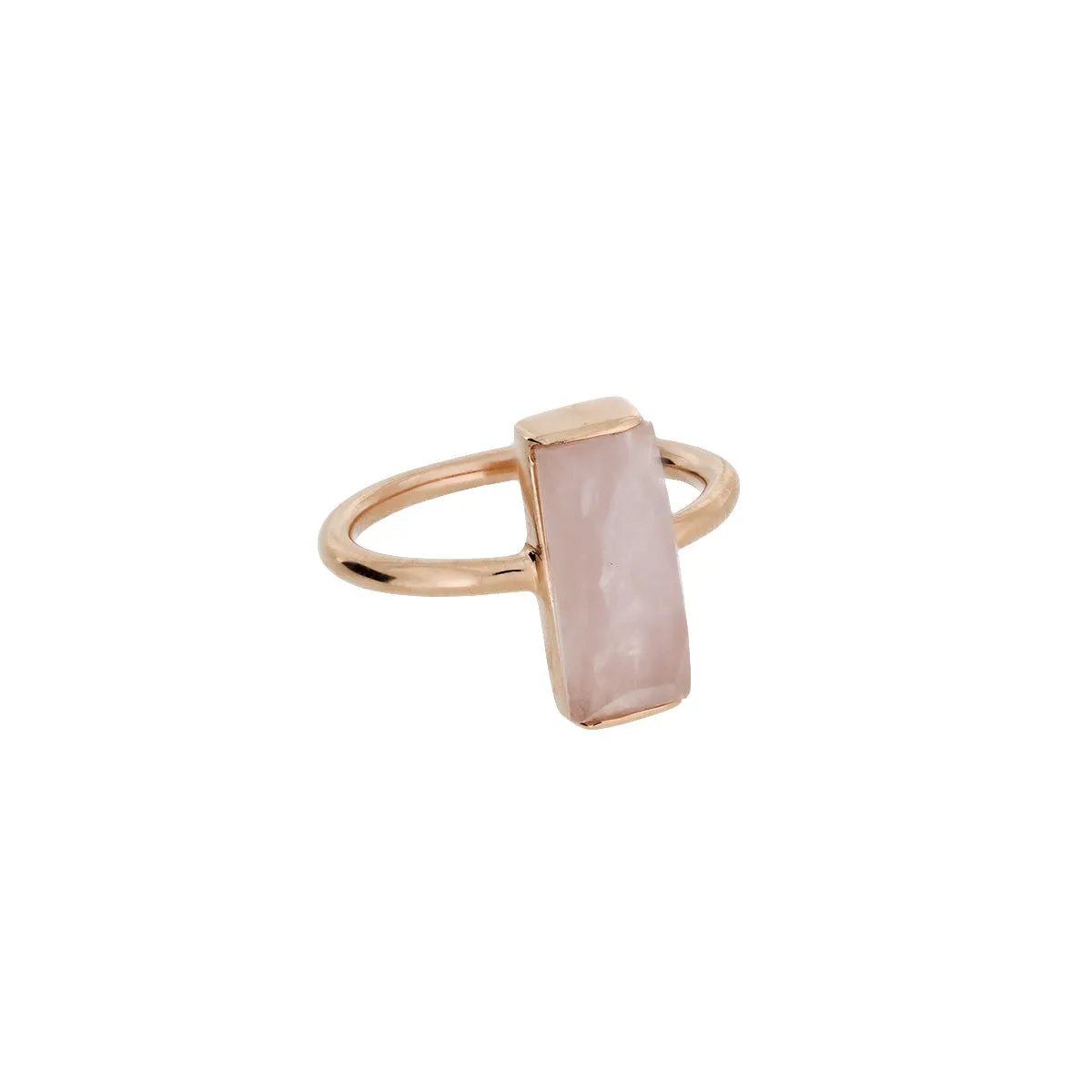 Rose Gold Vermeil Rose Quartz Rectangle Ring