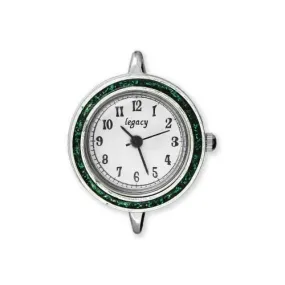 Round Bracelet Watch Face with Green Epoxy