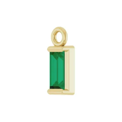 Serena's Emerald Baguette Charm | 14k Yellow Gold