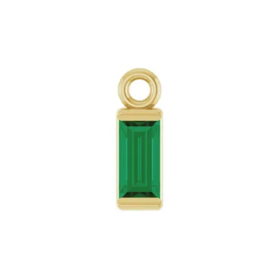 Serena's Emerald Baguette Charm | 14k Yellow Gold