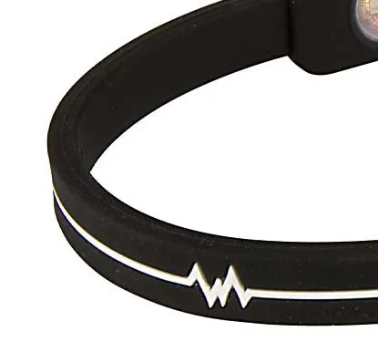 Silicone Ultra 1 Anklet - Black / White 10 INCH