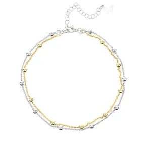 Silver and Gold Ankle Chain