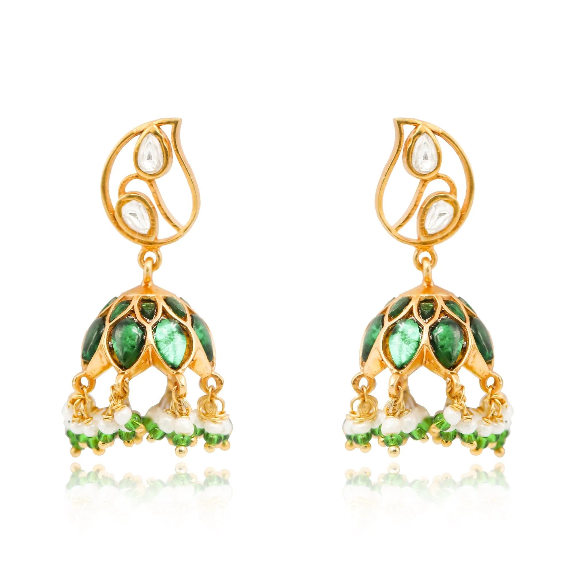 Silver Green Jhumka