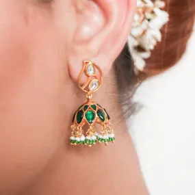 Silver Green Jhumka