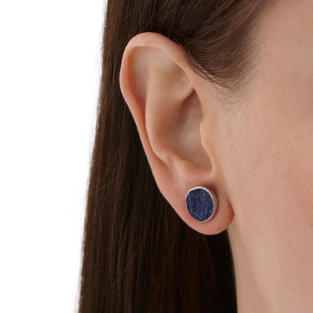 Silver Lapis Lazuli Studs - Afghanistan