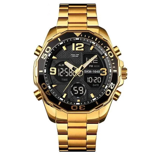 SKMEI 48mm Powerful Military Pilot Watch for Men w/ Rotating Bezel