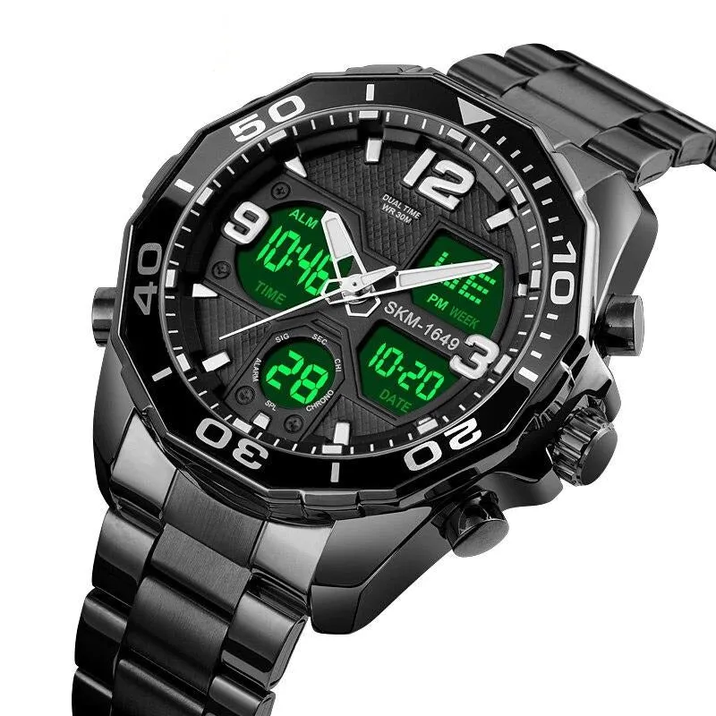 SKMEI 48mm Powerful Military Pilot Watch for Men w/ Rotating Bezel