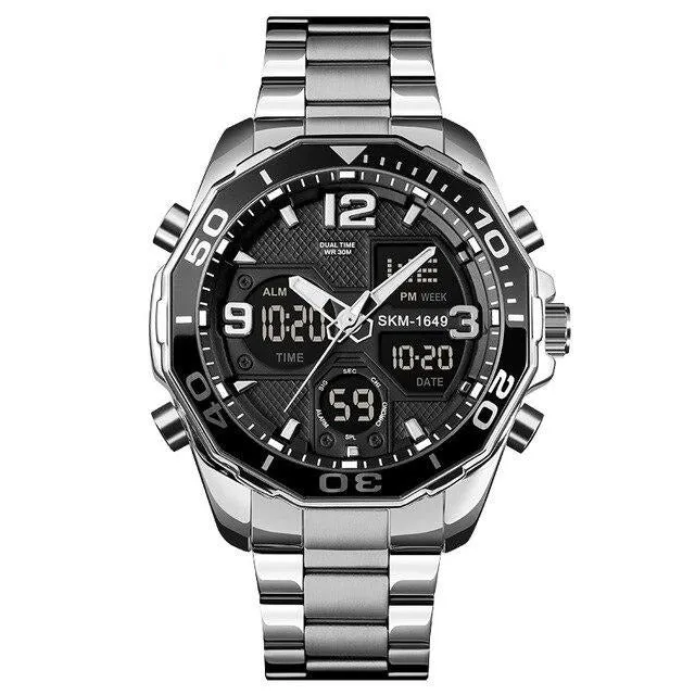 SKMEI 48mm Powerful Military Pilot Watch for Men w/ Rotating Bezel