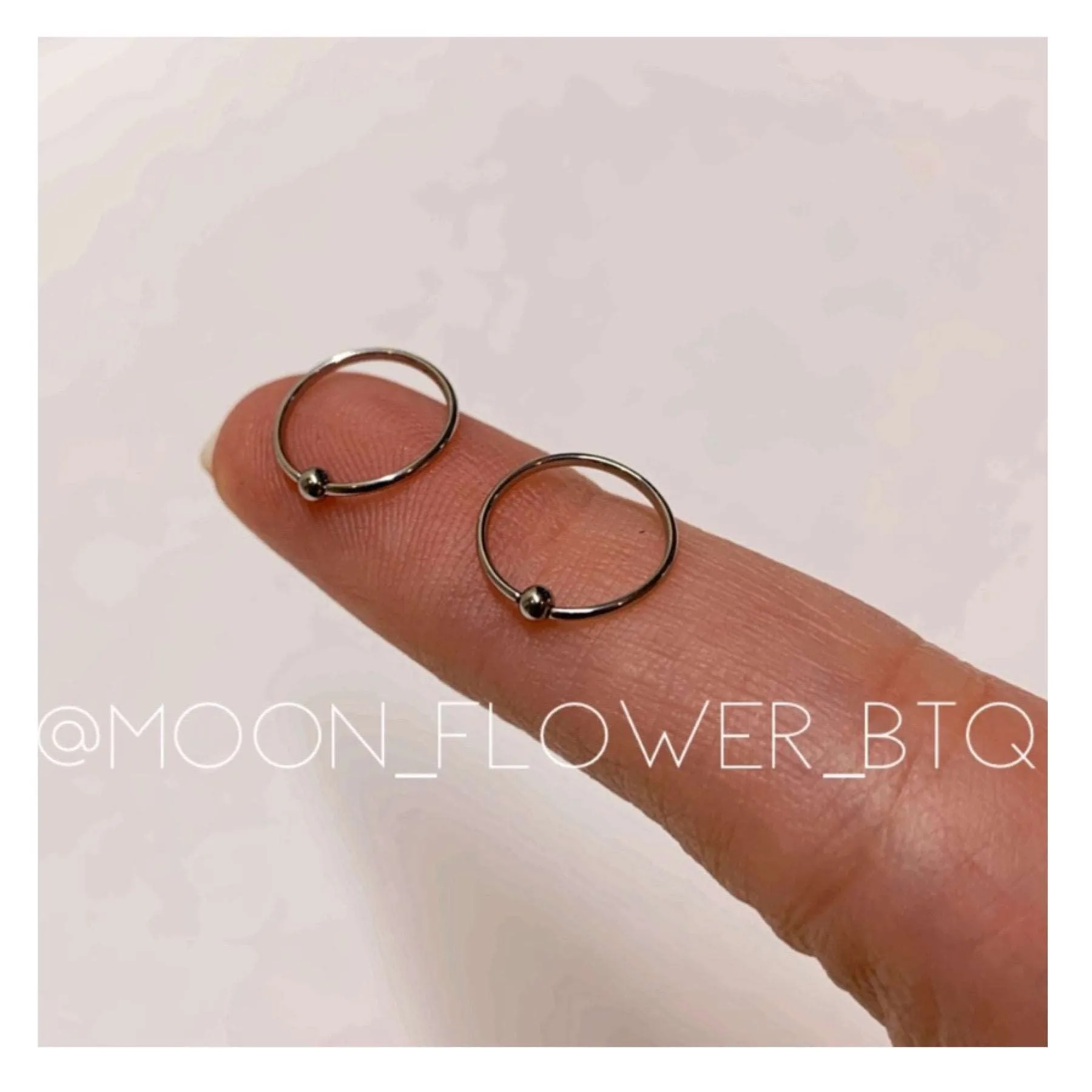 Small Fixed Ball Hoop Earrings 10mm