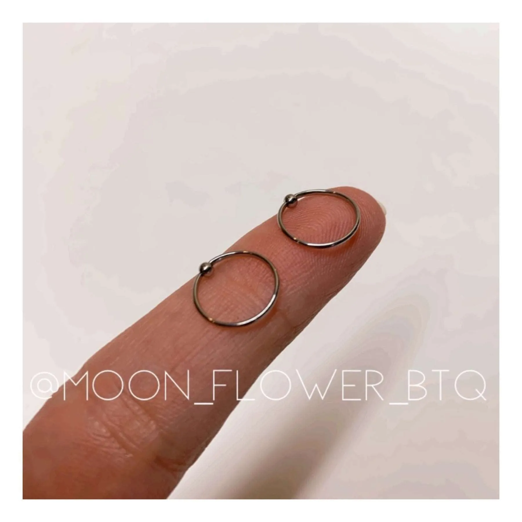 Small Fixed Ball Hoop Earrings 10mm