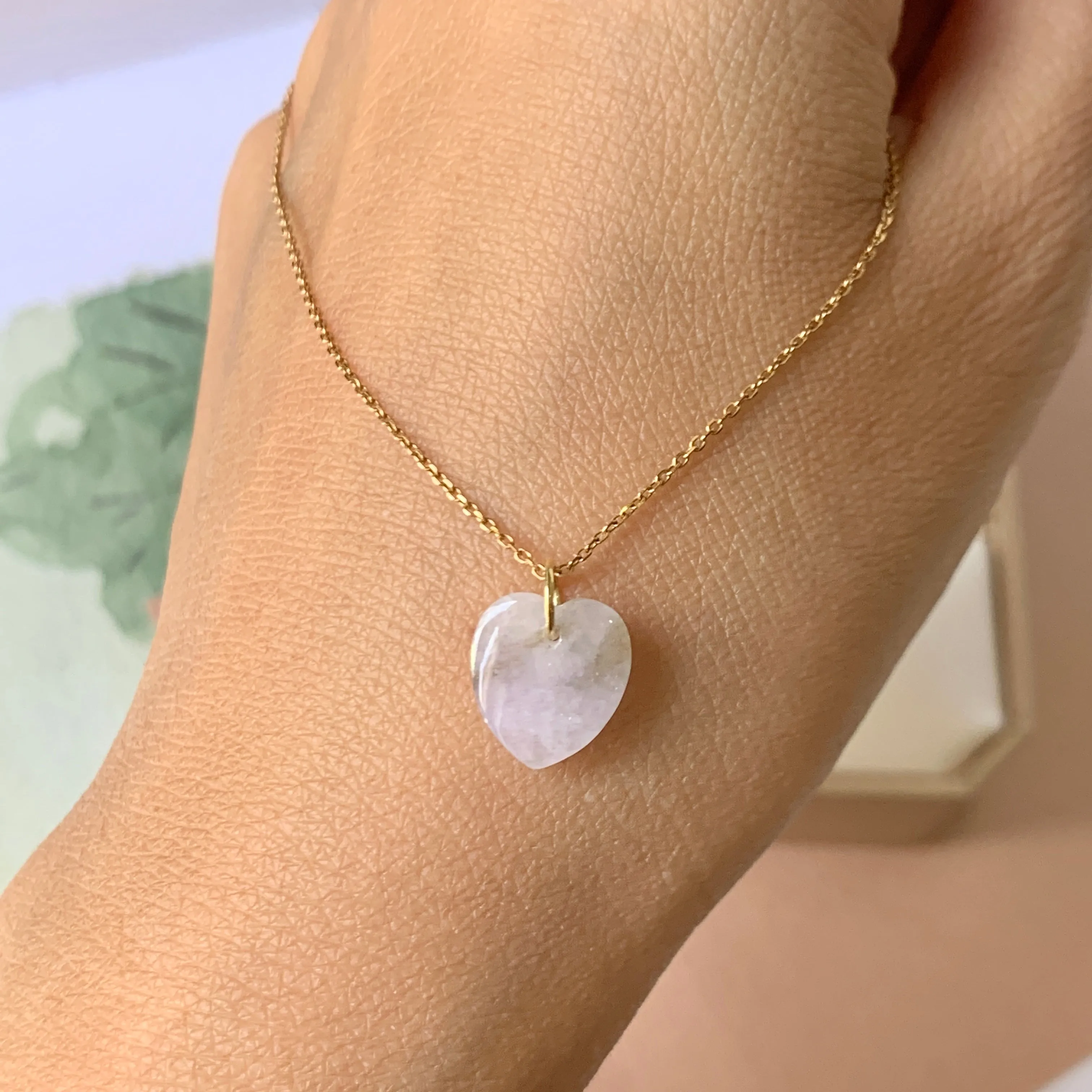 SOLD OUT: A-Grade Lavender Jadeite Bespoke Heart Pendant No.171998