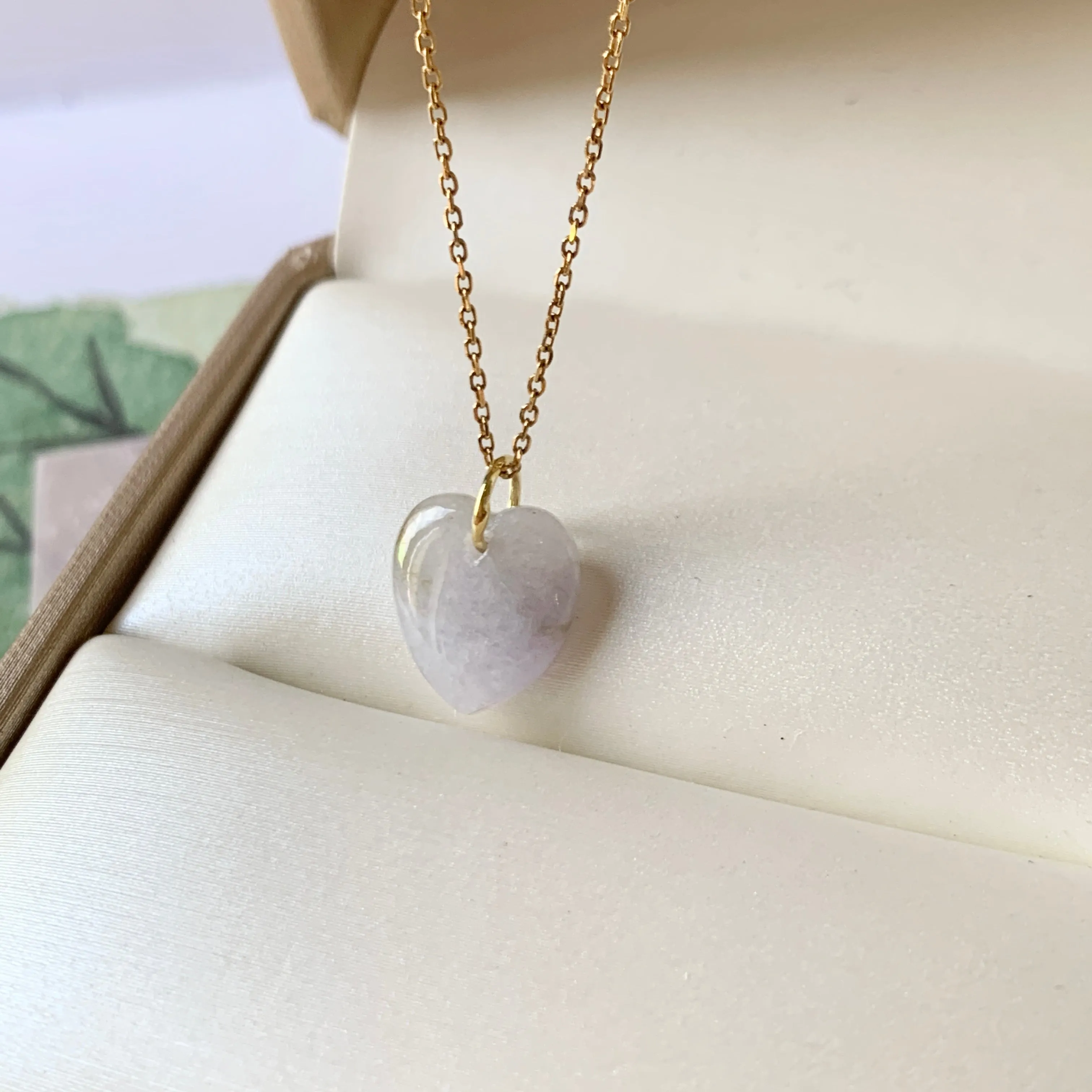 SOLD OUT: A-Grade Lavender Jadeite Bespoke Heart Pendant No.171998