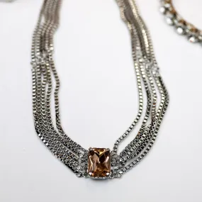 Sorrelli | Brynn Statement Necklace in Palladium Silver Tone and Snow Bunny