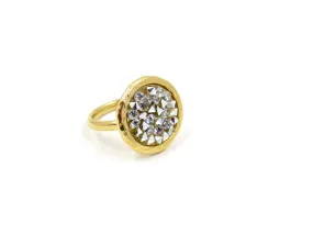 Sparkly Bright Crystal Disc Ring