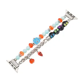 Spooky Skull Luminous Beaded Watch Band