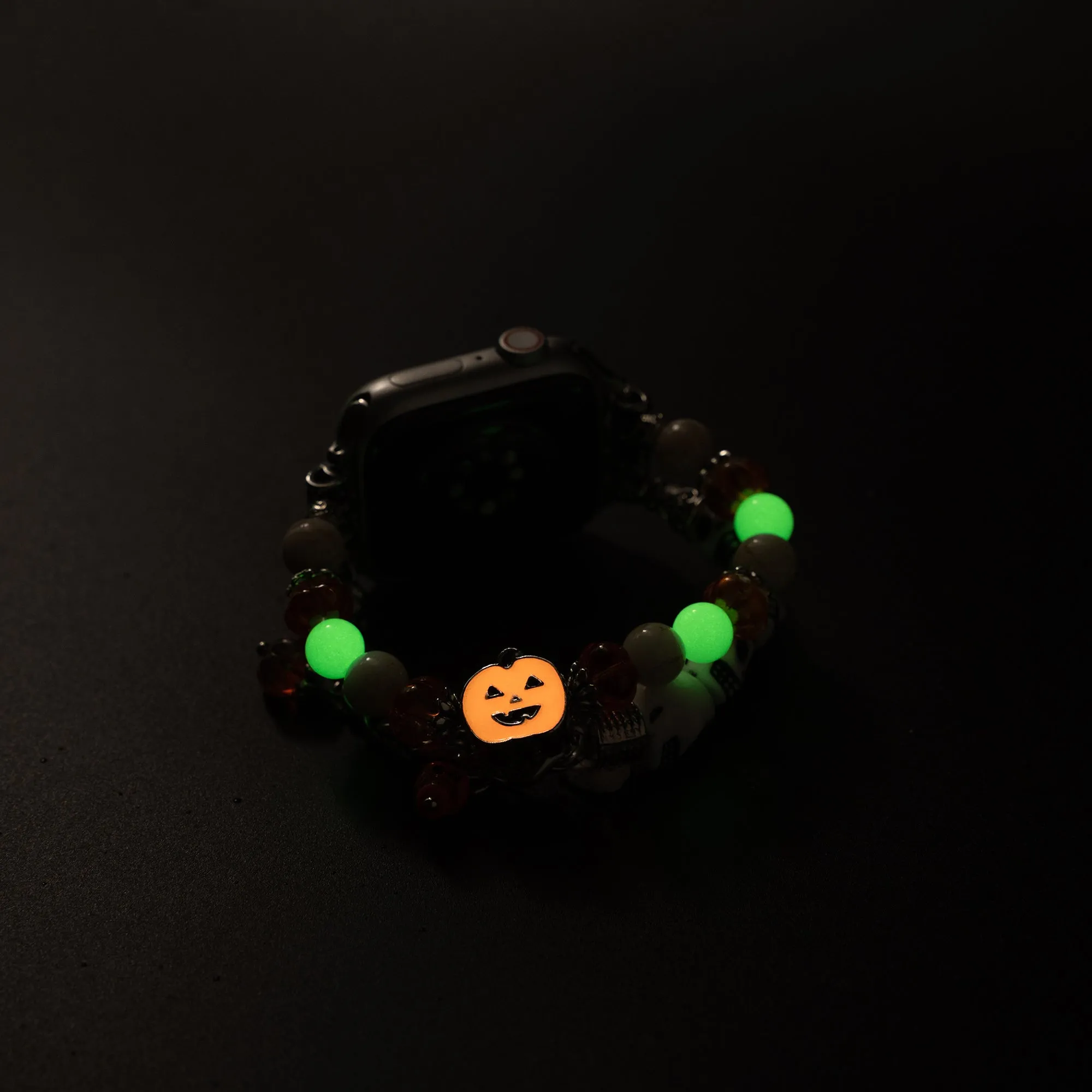 Spooky Skull Luminous Beaded Watch Band