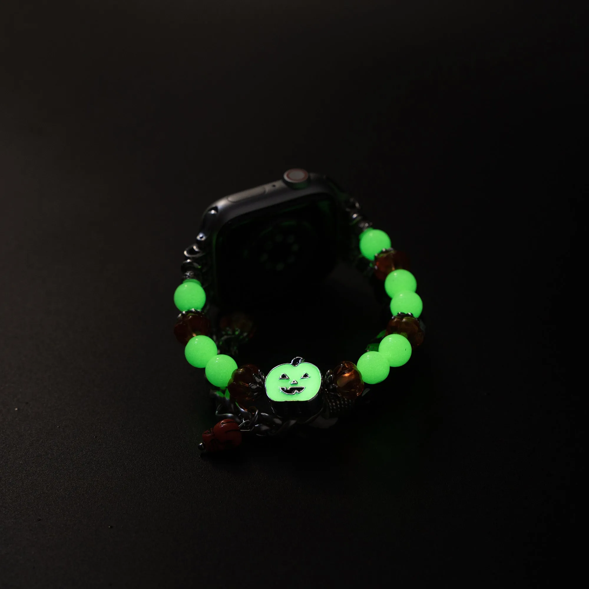 Spooky Skull Luminous Beaded Watch Band