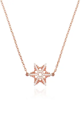 Stellar Snow Crystal in Rose Gold Chain Necklace [Limited Edition]