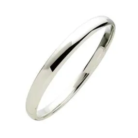 Sterling Silver 7mm x 69mm Half Round Bangle