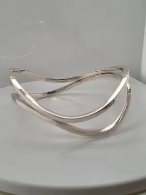 Sterling Silver double wave handcrafted bangle