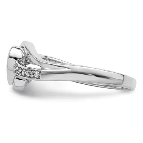 Sterling Silver Genuine Diamond Heart Ring