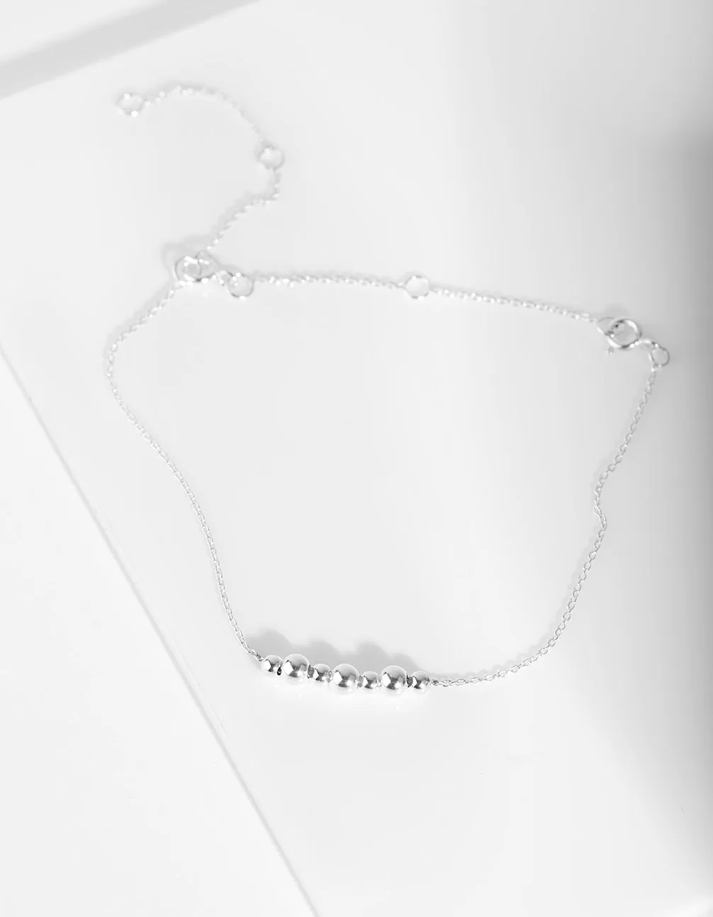 Sterling Silver Graduating Bead Bracelet Anklet