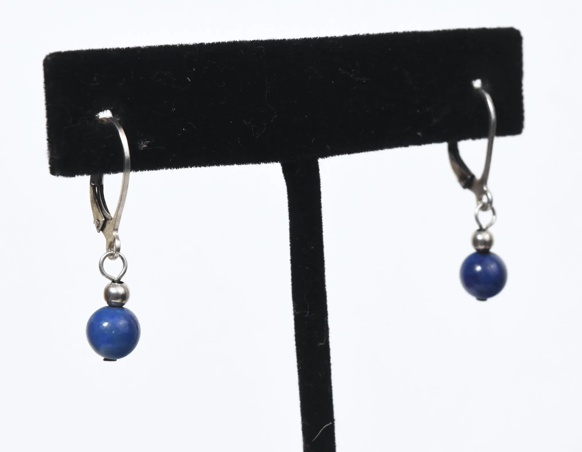 Sterling Silver Lapis Lazuli Dangle Earrings