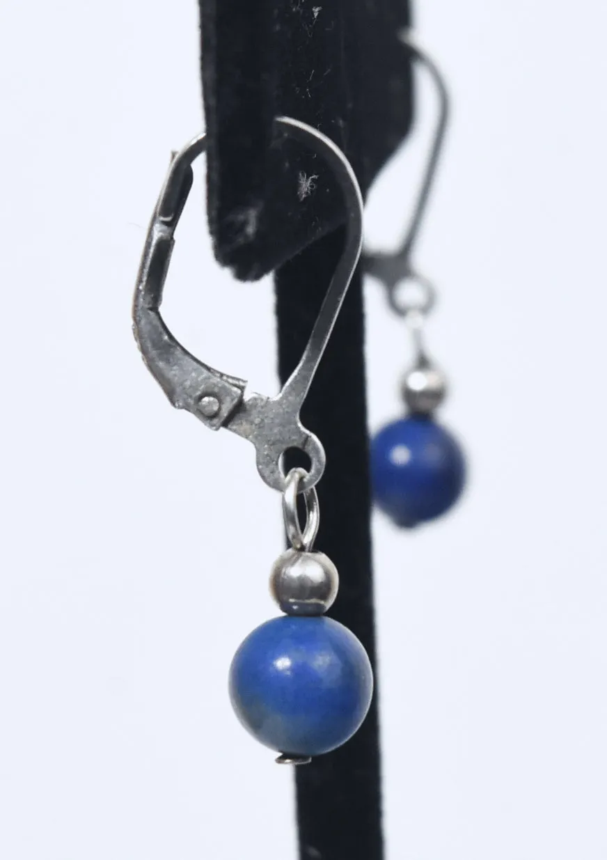 Sterling Silver Lapis Lazuli Dangle Earrings