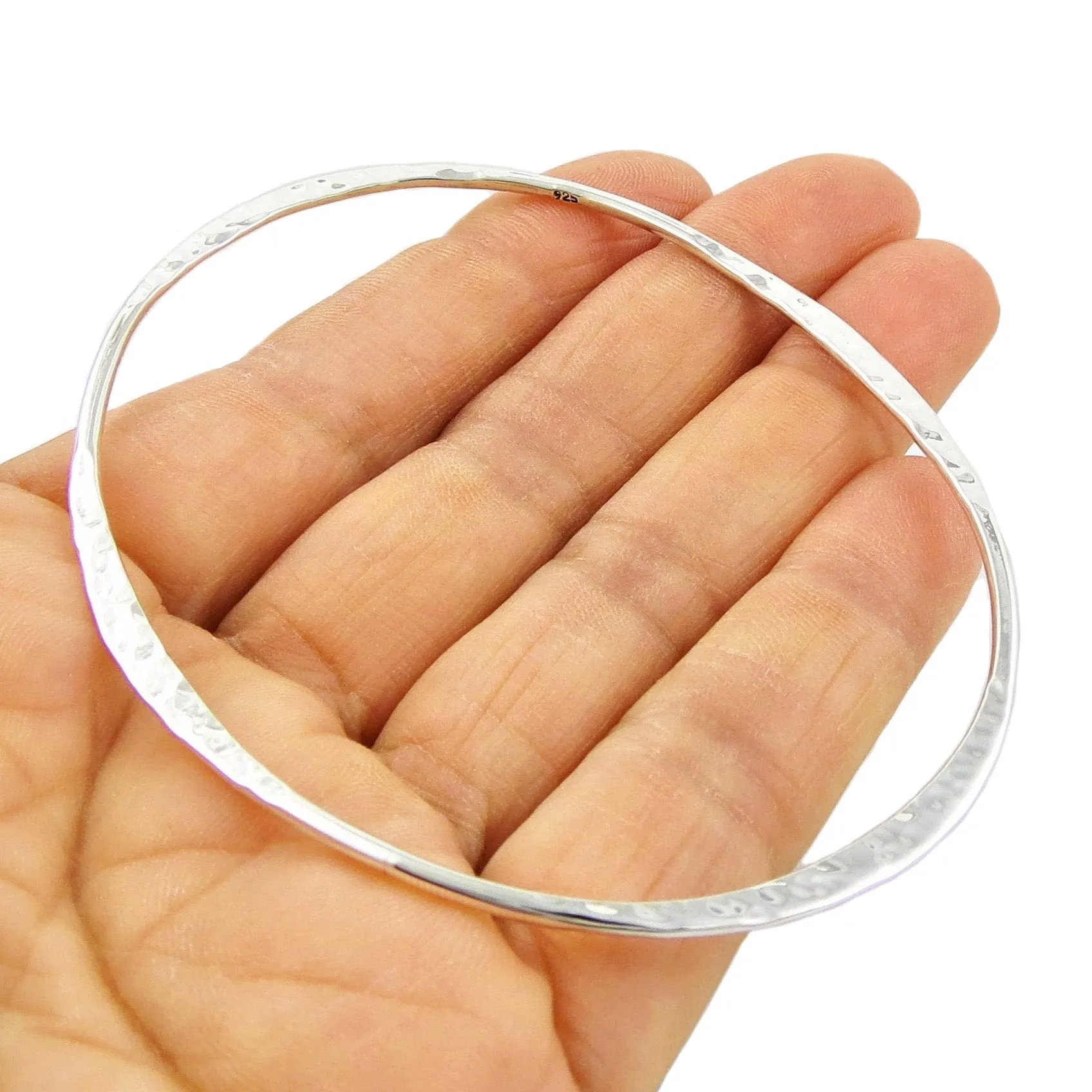 Sterling Silver Oval Bangle